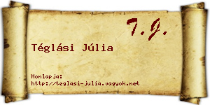 Téglási Júlia névjegykártya